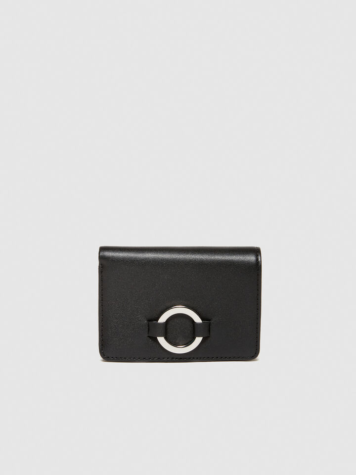 Leather card holder - null - Black | Sisley image number 1